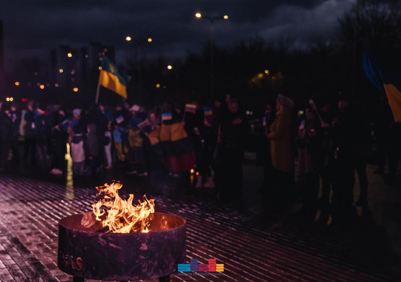 2-ųjų karo Ukrainoje metinių minėjimas